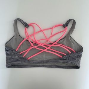Lululemon Strappy Racerback Bra, Grey & Pink